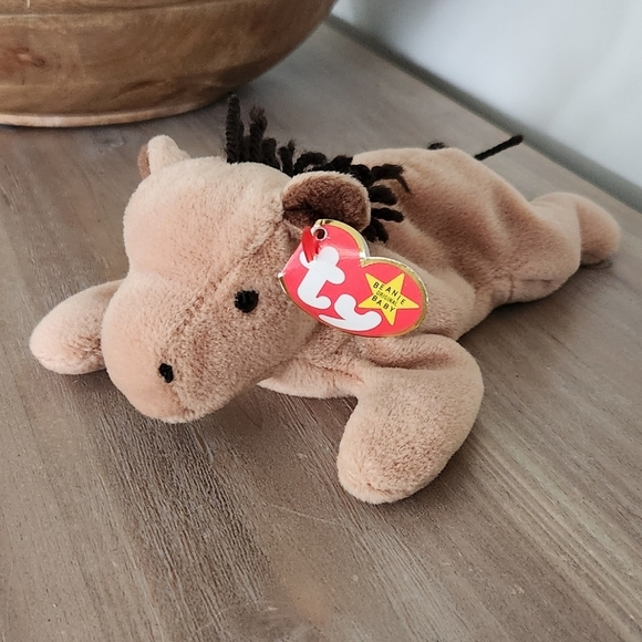 π΄ Ty Beanie Baby βDerbyβ the Horse β 1995 Vintage, No White Marking - Picture 1 of 12